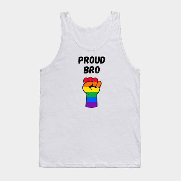 Proud Bro Rainbow Pride T Shirt Design Tank Top by Rainbow Kin Wear